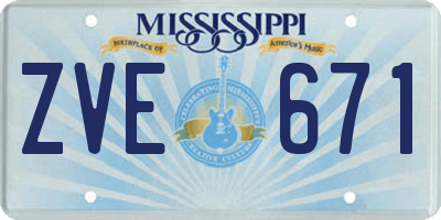 MS license plate ZVE671