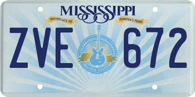 MS license plate ZVE672