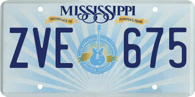 MS license plate ZVE675