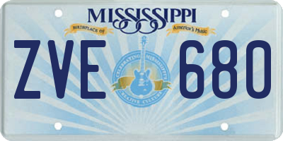 MS license plate ZVE680