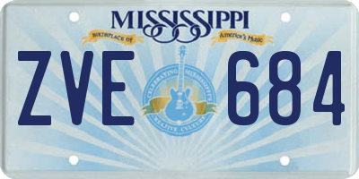 MS license plate ZVE684