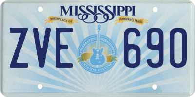 MS license plate ZVE690