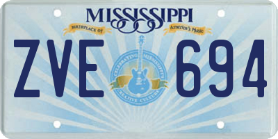 MS license plate ZVE694