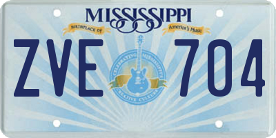 MS license plate ZVE704
