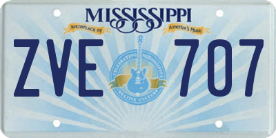 MS license plate ZVE707
