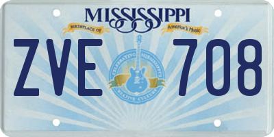 MS license plate ZVE708