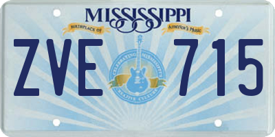 MS license plate ZVE715