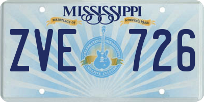 MS license plate ZVE726