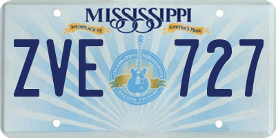 MS license plate ZVE727