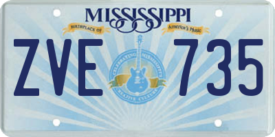 MS license plate ZVE735