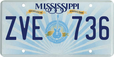 MS license plate ZVE736