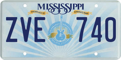 MS license plate ZVE740