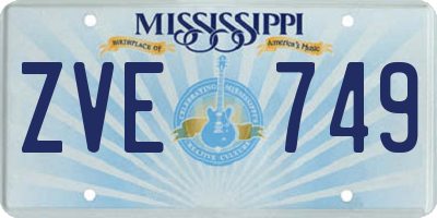 MS license plate ZVE749
