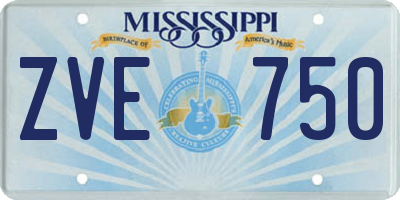 MS license plate ZVE750