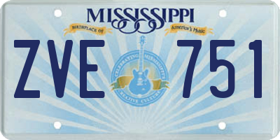 MS license plate ZVE751