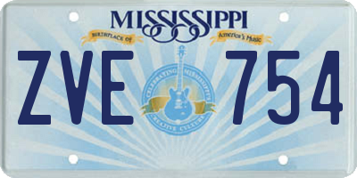 MS license plate ZVE754
