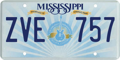 MS license plate ZVE757
