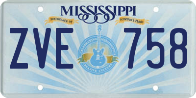 MS license plate ZVE758