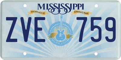 MS license plate ZVE759