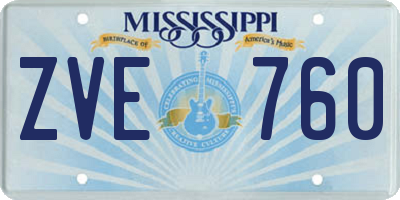 MS license plate ZVE760