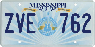 MS license plate ZVE762