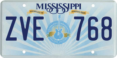 MS license plate ZVE768