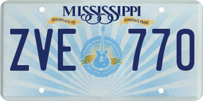 MS license plate ZVE770