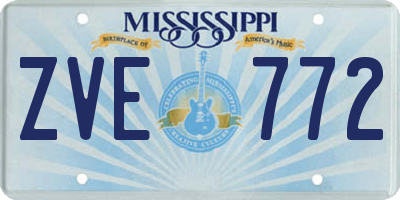 MS license plate ZVE772