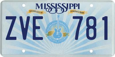 MS license plate ZVE781