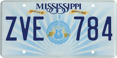 MS license plate ZVE784