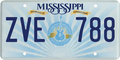 MS license plate ZVE788