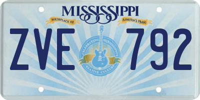 MS license plate ZVE792