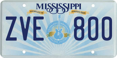 MS license plate ZVE800