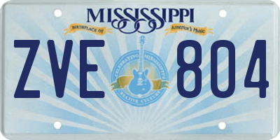 MS license plate ZVE804