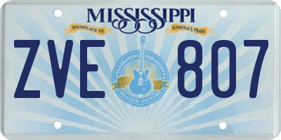 MS license plate ZVE807