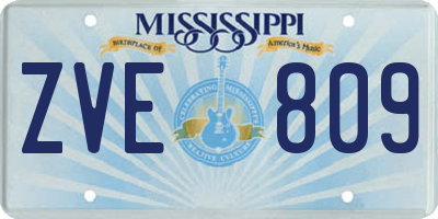 MS license plate ZVE809