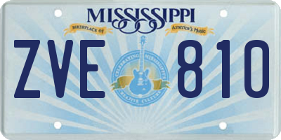MS license plate ZVE810