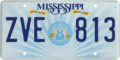 MS license plate ZVE813
