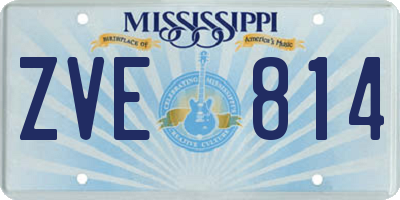 MS license plate ZVE814