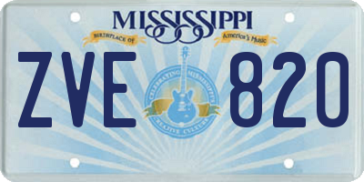 MS license plate ZVE820
