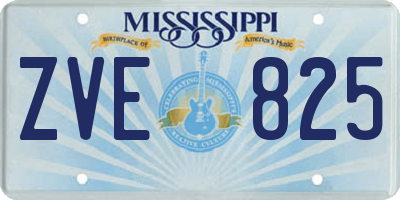 MS license plate ZVE825