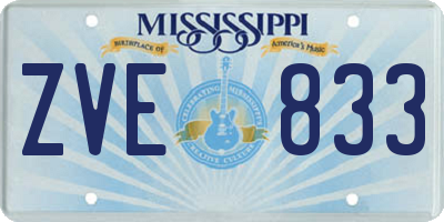 MS license plate ZVE833