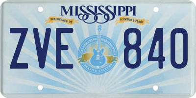 MS license plate ZVE840