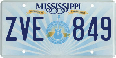MS license plate ZVE849