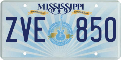 MS license plate ZVE850