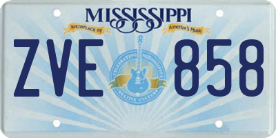 MS license plate ZVE858