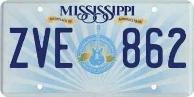 MS license plate ZVE862