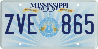 MS license plate ZVE865