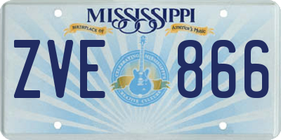 MS license plate ZVE866