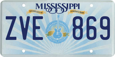 MS license plate ZVE869